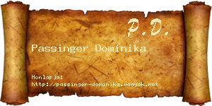 Passinger Dominika névjegykártya
